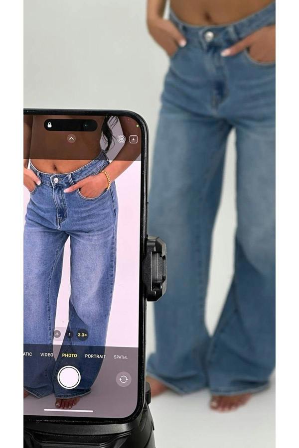 Chana Back Statement Distressed Straight Leg Jeans - Denim