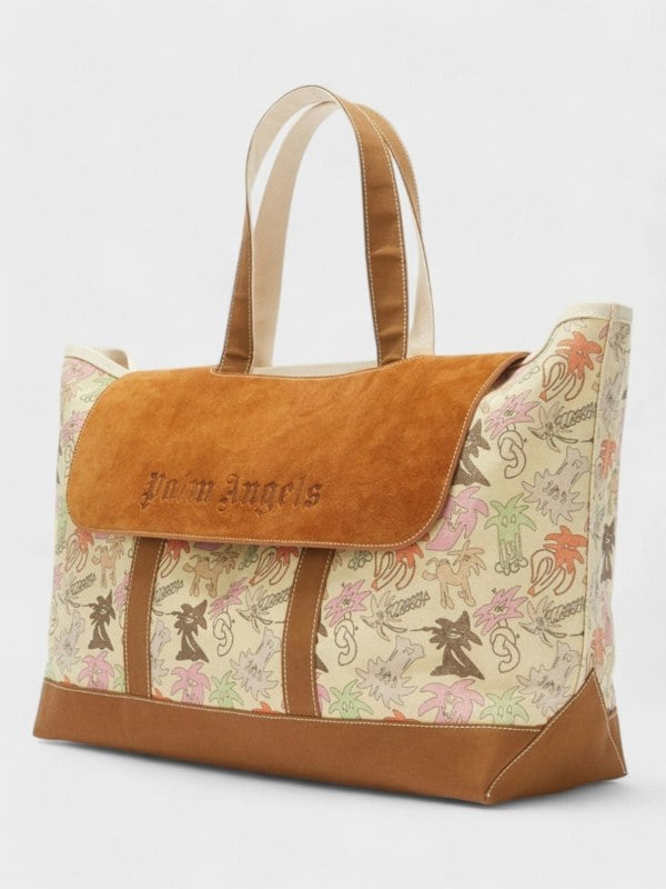 Palm Angels All Over Print Palm City Tote Bag Beige - Supplied FashionPalm Angels