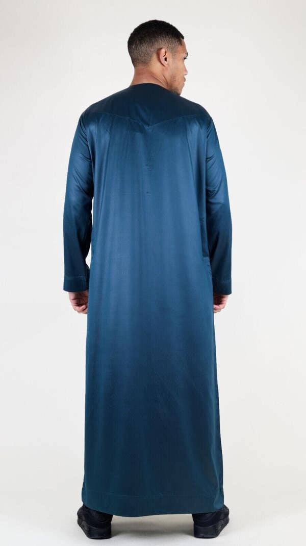 Infinity Leather Men's Thobe Robe Satin Emirati Islamic Jubba Eid Regular Fit