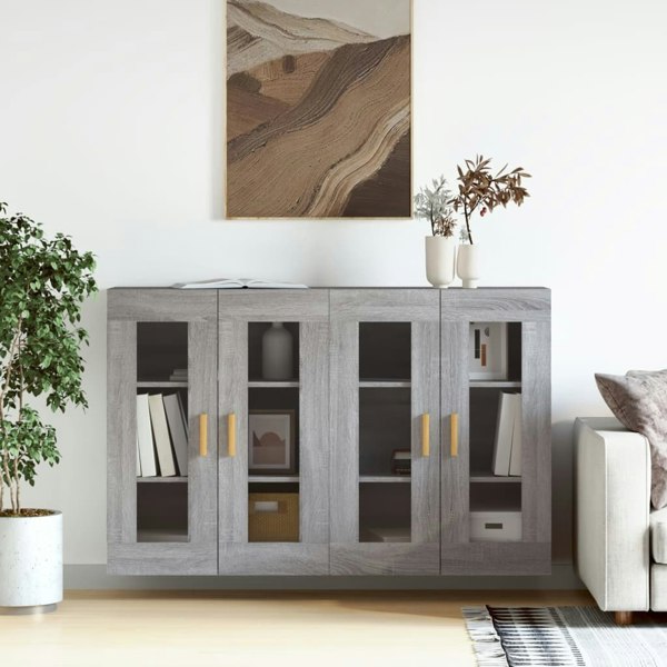 Berkfield Wall Mounted Cabinets 2 pcs Grey Sonoma Engineered Wood