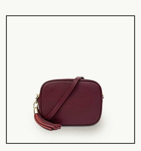 Apatchy London The Tassel Leather Crossbody Bag - Port