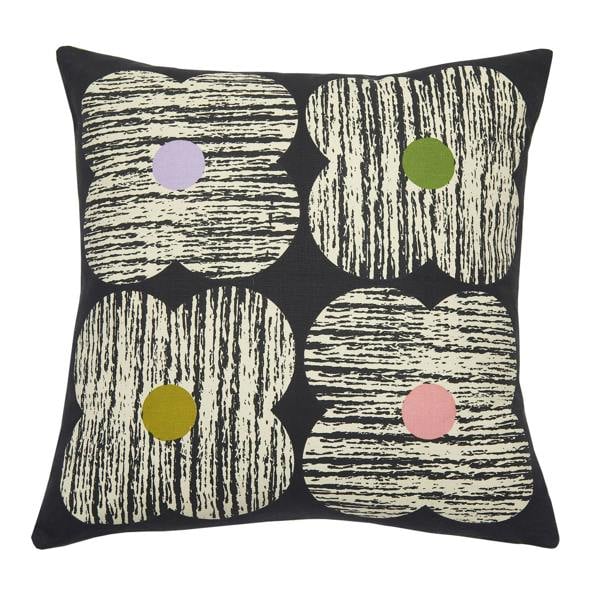 Orla Kiely Textured Flower Slate Filled Cushion 45x45cm