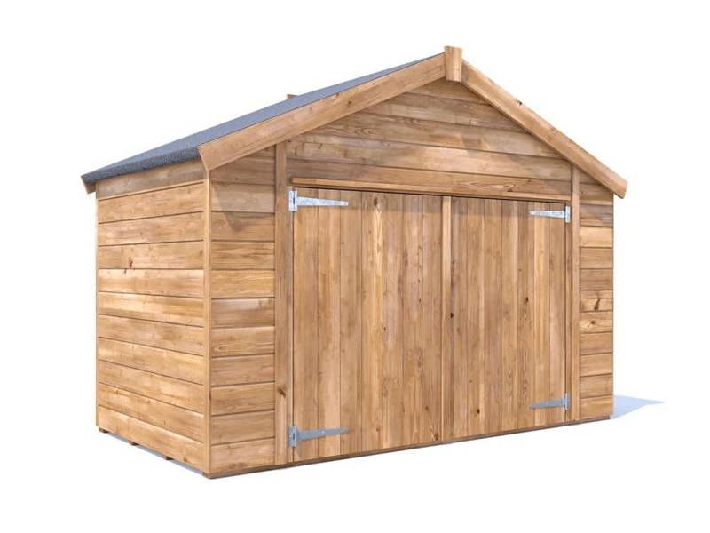 Dunster House Bike Shed W2.4m x D1.2m / W8' x D4', Fully Pressure Treated, Superfelt Overlord Modular