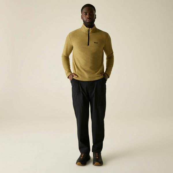 Regatta Mens Thompson Marl Half Zip Fleece Jacket - Wood Brown - 