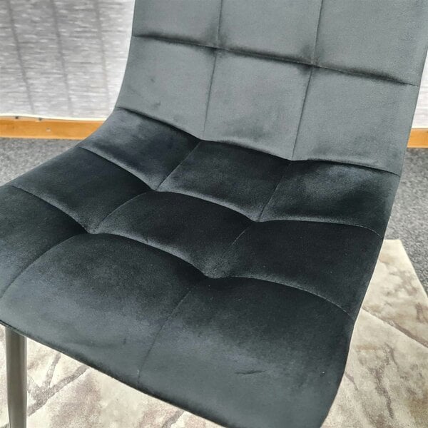 Kosy Koala Dining Chairs Set of 2 Black Velvet Kitchen Chairs
