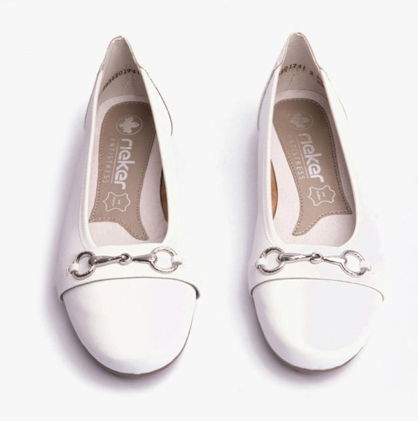Rieker Slip-On Womens Shoes - White (L9360-80)