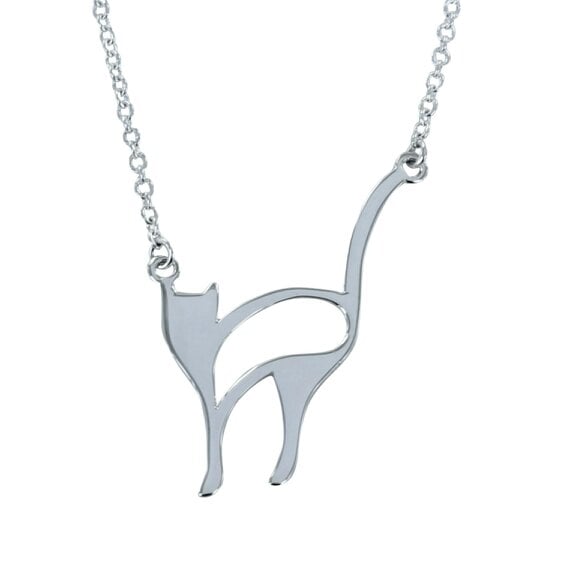 Reeves & Reeves Sterling Silver Snooty Cat Necklace