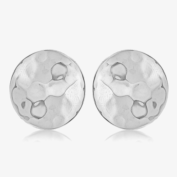 T. H. Baker Sterling Silver 10mm Hammered Disc Stud Earrings 8.55.5229