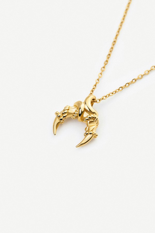 Elk & Bloom Roped Moment Twisted Horn 14K Gold Pendant Necklace