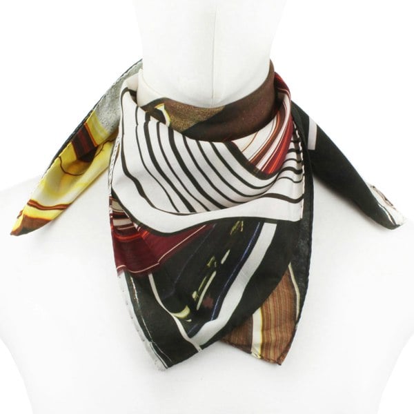 Dunhill square scarf in an abstract longtail and store pattern