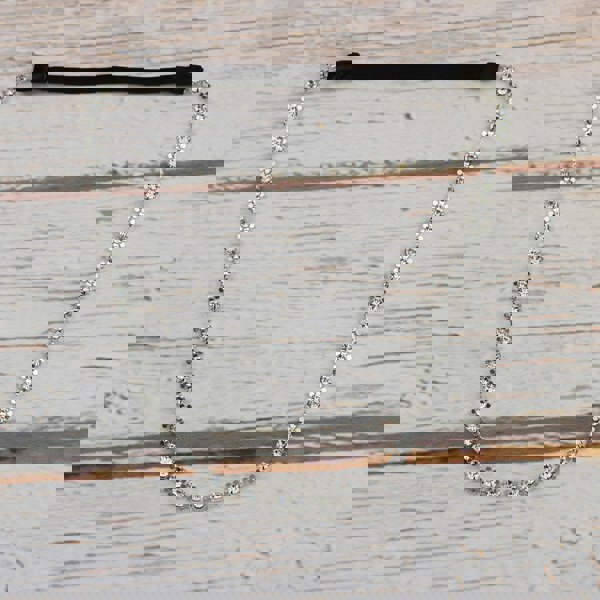 chain headband in silver floral