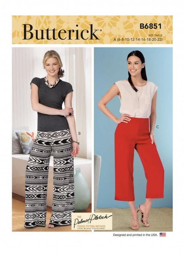 Butterick Sewing Pattern 6851, Shorts, Trousers for Women, A (6-8-10-12-14-16-18-20-22) - Intermediate