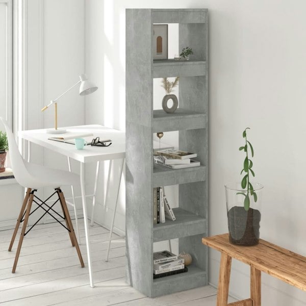 Berkfield Book Cabinet/Room Divider Concrete Grey 40x30x166 cm