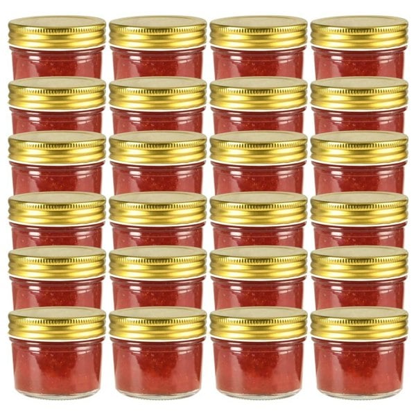 Berkfield Glass Jam Jars with Gold Lids 24 pcs 110 ml