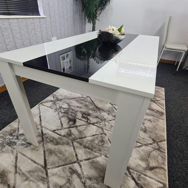 Kosy Koala Dining Table Wood Kitchen Place for 6 Seats, Dining Table Only (White and Black H 75 x L 140 x W 80 cm)