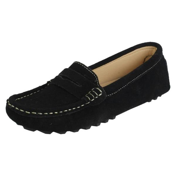 Down to Earth Ladies Down To Earth Suede Leather Slip On Moccasins F80593