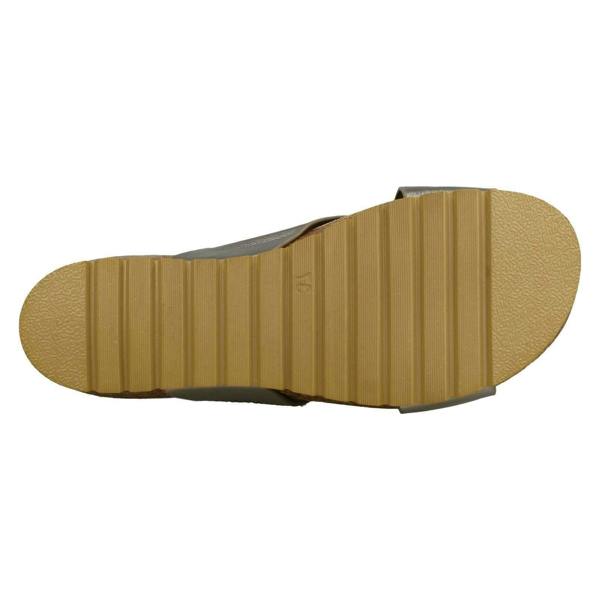 Down to Earth Ladies Down To Earth Mid Wedge X Strap Sandals