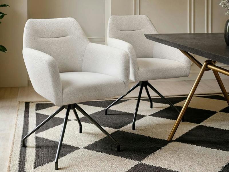 Isla Swivel Dining Chair Set of 2 Cream
