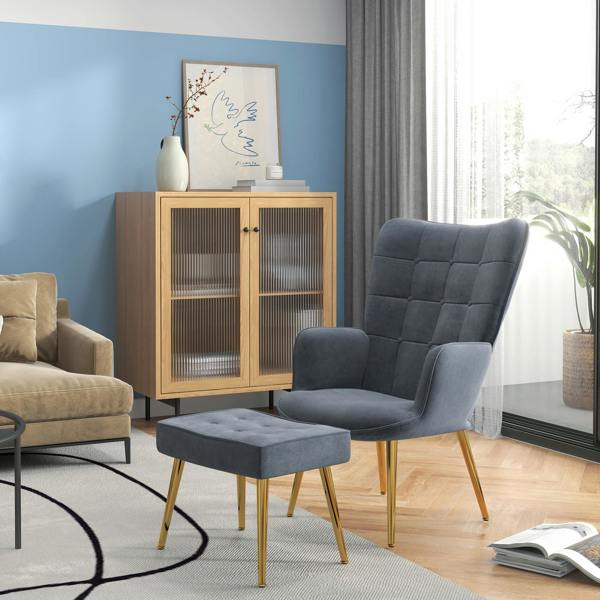 Accent Chair with Ottoman