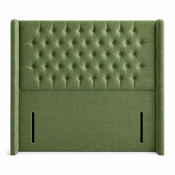 Great British Beds Chesterfield Headboard - Green Plush