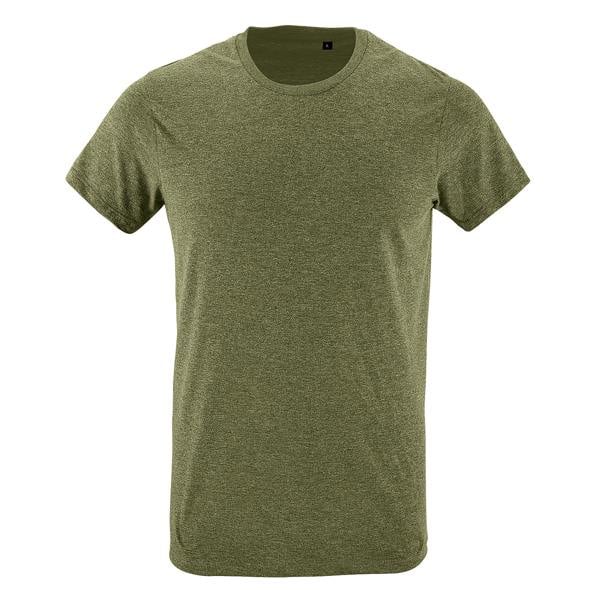 SOLS Mens Regent Slim Fit Short Sleeve T-Shirt - Heather Khaki