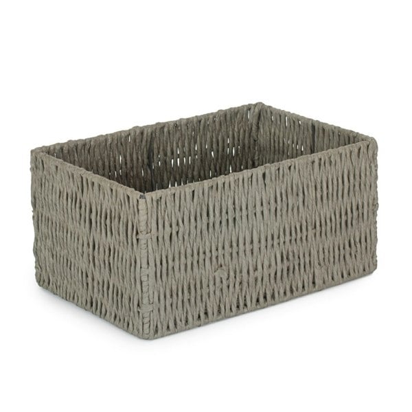 Grey Paper Rope Storage Basket