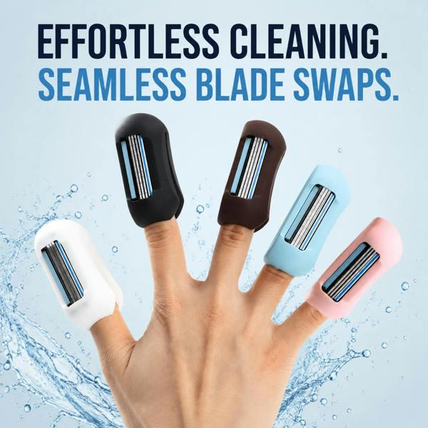 Aquarius 2-in-1 Finger Shaver Mini Razor Black Portable Travel Compact Trimmer