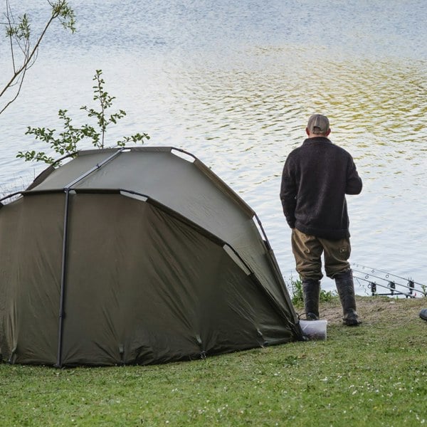 1 Man Waterproof Carp Fishing Bivvy Tent & Reclining Height Adjustable Chair Set - LoopsDirect