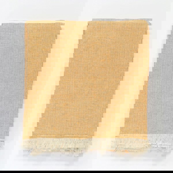 Cotton and Olive Katre Linen Blend Throw Blanket