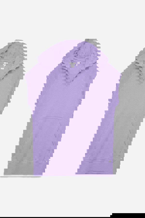 ENORSIA Sleeveless Raw Edge Hoodie