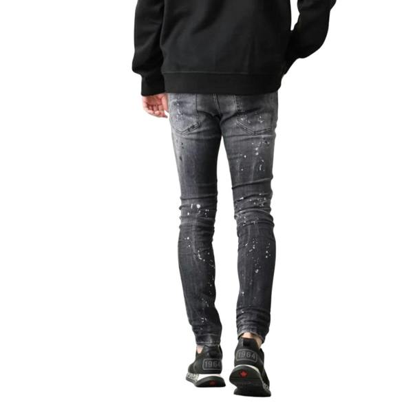 DSQUARED2 Super Twinky Jean Black Diamond Destroyed Wash Black Jeans W30