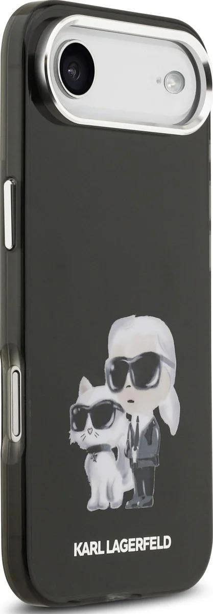 Karl Lagerfeld IML Aquarelle Karl and Choupette Case for iPhone 17 Air 6.5" Black - KLHMP17MHMKCAQOK
