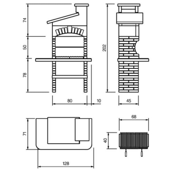 Palazzetti Guanaco 2 Masonry Wood or Charcoal Barbecue