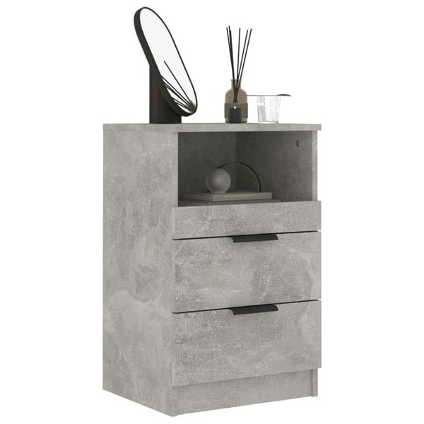 Berkfield Bedside Cabinet Concrete Grey Engineered Wood