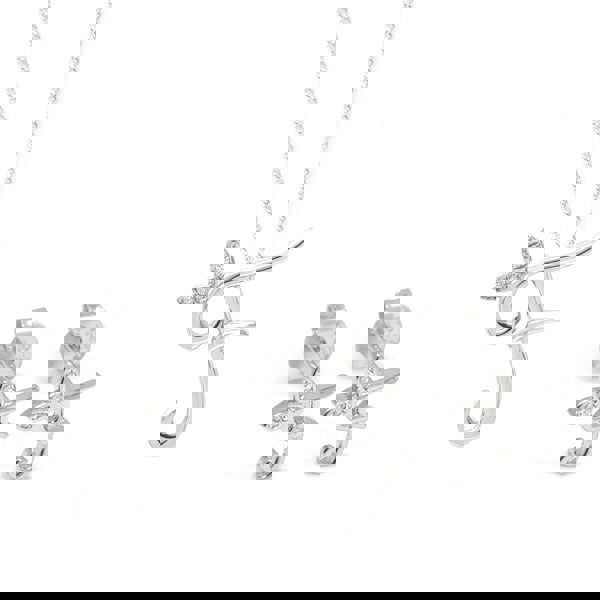 Say It With Winged Initial Earring Gift Set - Silver