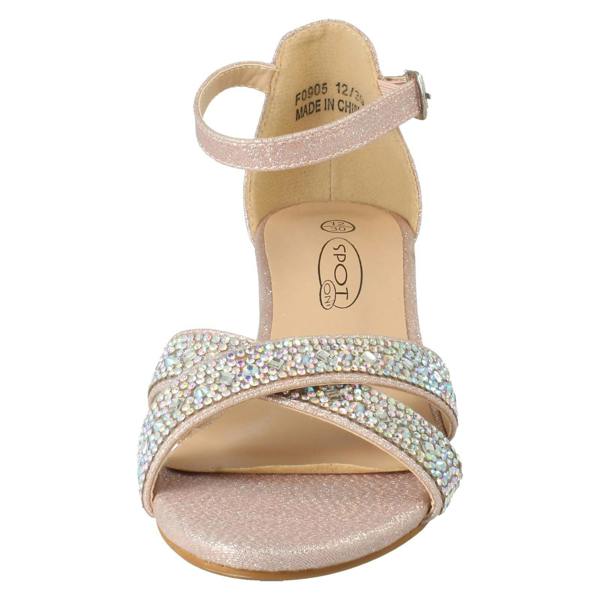 Spot On Girls Spot On Small Heeled Ankle Strap Glitter Sandals H1122