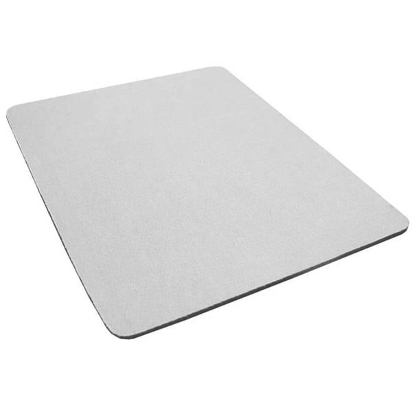 Plain light gray rectangular mouse mat with rounded corners and smooth surface, stacked in a pack.