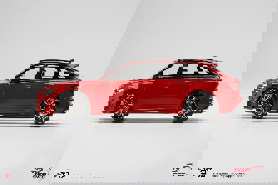 TSM Audi RS6 Avant Carbon Black Tango Red 1:18 Scale TSM TS0327