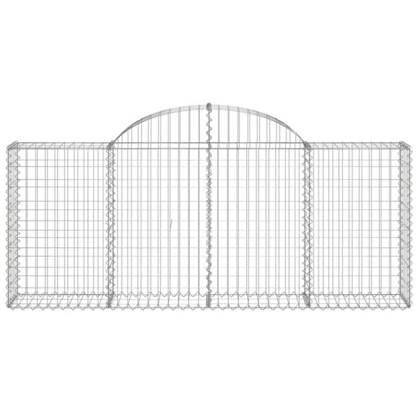 Berkfield Arched Gabion Basket 200x30x80/100 cm Galvanised Iron