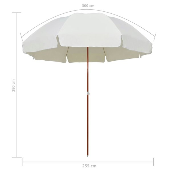 Berkfield Parasol with Steel Pole 300 cm Sand
