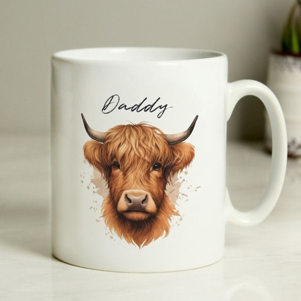 Personalised Memento Company Personalised Highland Cow Mug - Male