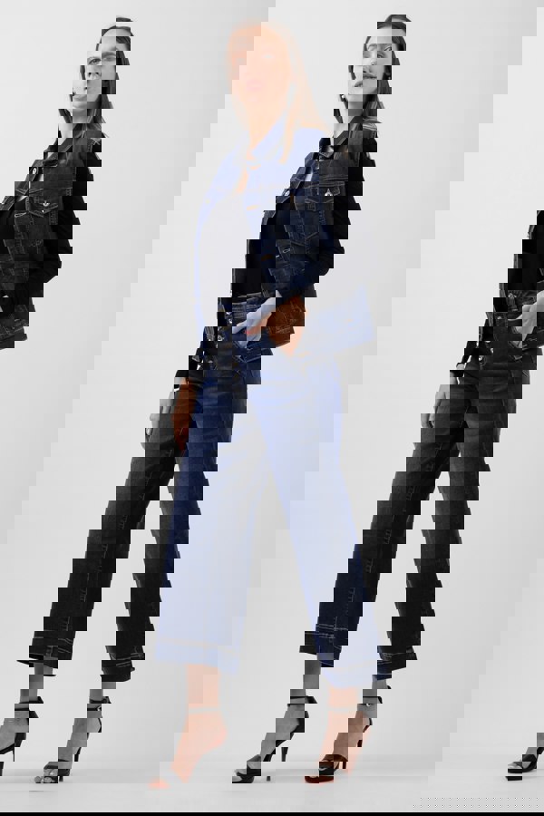 ENORSIA Womens High Waist Denim Culottes