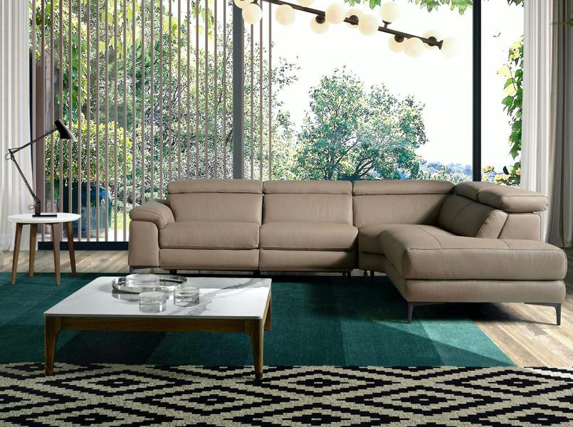 Angel Cerdá Relax corner sofa in mink leather 6042/6043
