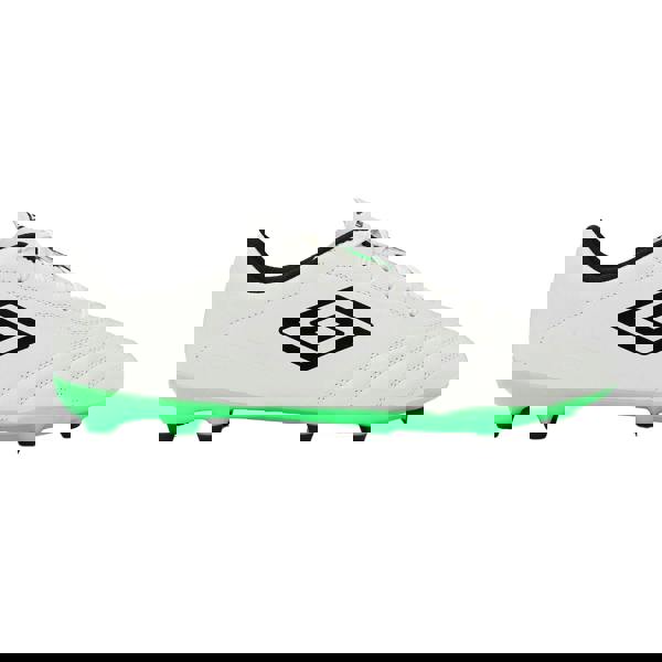 Umbro Mens Tocco III Club Leather Firm Ground Football Boots - White/Black