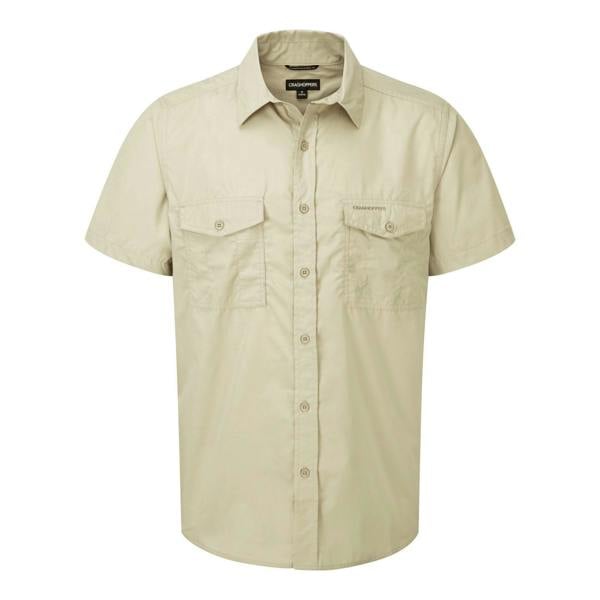 Craghoppers Mens Kiwi Short-Sleeved Shirt - Oatmeal Grey - 