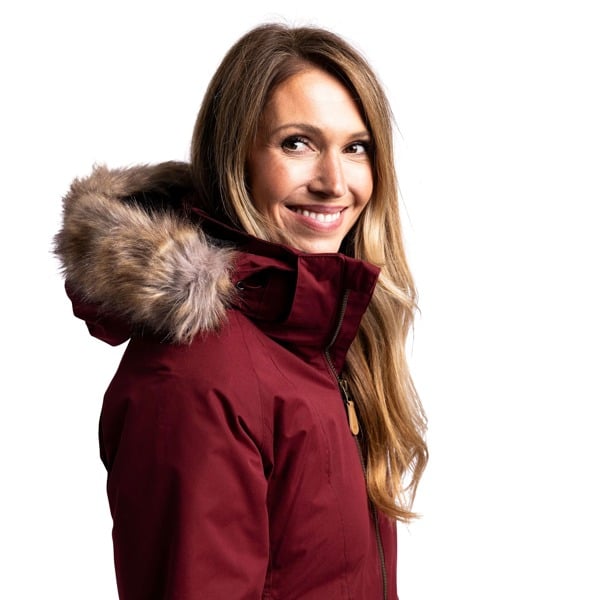 Trespass Women's Celebrity Insulated Longer Length Fleeced Lined Parka Jacket - Dark Cherry