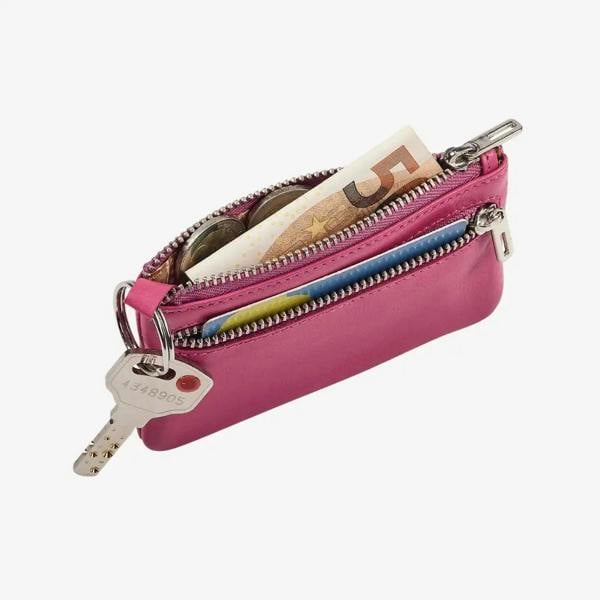 Pink ladies leather coin purse for coins and small essentials