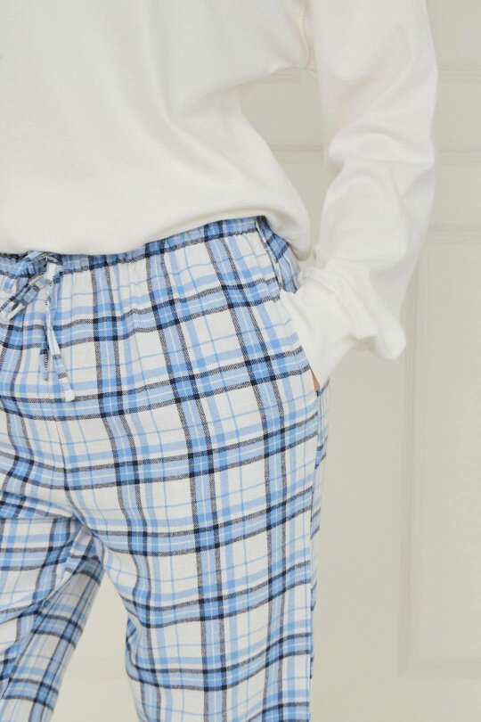 Sweet Side Cotton Pyjama Set – Blue Check