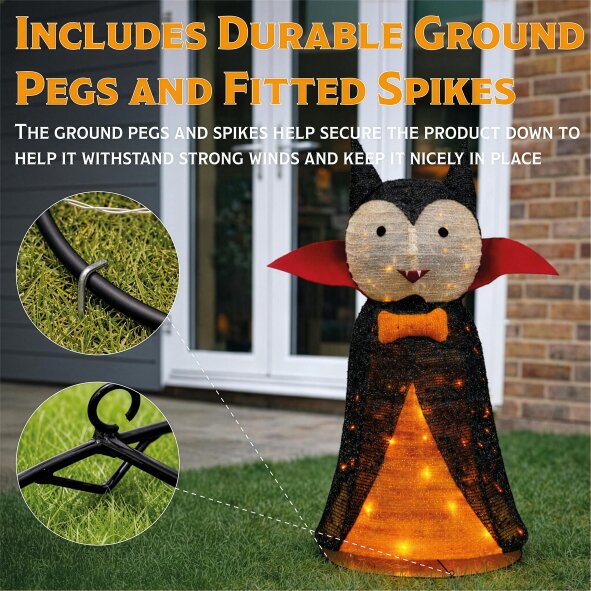 Scotts of Stow Fxlab Pop Up 80L Orange LED Foldable Vampire Outdoor Halloween