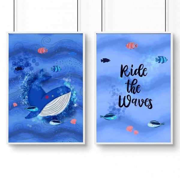 Ocean artwork | set of 2 wall art for Nursery